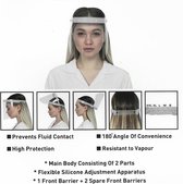Face shield met spatscherm en 2 extra schermen - Wit