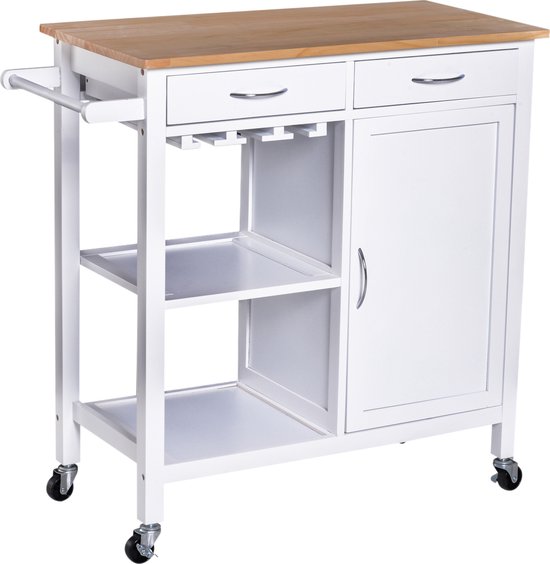 HOMCOM trolley 3-laagse keukenwagen met lades en mand voor keuken kantoor opbergwagen serveerwagen keukenplank met wielen slaapkamer woonkamer staal wit 51,5 x 32 x 75,6 cm HOMCOM trolley 3-laagse keukenwagen met lades en mand voor keuken kantoor opbergwagen serveerwagen keukenplank met wielen slaapkamer woonkamer staal wit 51,5 x 32 x 75,6 cm