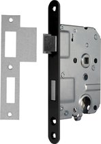 AXA Deurslot Binnendeur Cilinderslot PC55 met zwarte voorplaat inclusief sluitplaat en sleutels