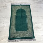 Groen Luxe Fluwelen Gebedskleed -  Verschillende kleuren Beschikbaar kiezen uit perfecte kwaliteit - Islamitisch Gebedsmat - Cadeau voor Moslims Eid Cadeau - Ramadan Cadeau verjaar