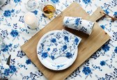 Duni - Set tafellaken met 40 servetten - Laura - Delfts blauw gebloemd
