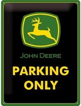 3D metalen wandbord "John Deere Parking Only" 30x40cm