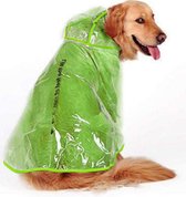 Regenjas hond - maat XL - groen - waterdicht - hondenjas - met buikband - verstelbaar met drukknopen - regenjas voor kleine honden - hondenkleding - ruglengte 45 cm
