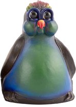 Crazy Clay Comix Cartoon - pinguin - vogel - beeld - Pip - blauw - uniek handgeschilderd - massief beeld