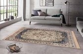 Oosters tapijt Tabriz Madiha - beige/donkerblauw 95x140 cm