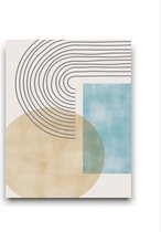 Schilderij Abstracte Lijnen Ochtend Zon met Wind over Water - Kunst - Abstract Lijnen Schilderij - 40x30cm - FramedCity