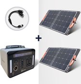 Mobisun portable power station 500Wh + 2x opvouwbaar 100W zonnepaneel bundel | Mobisun