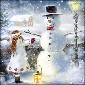 Ambiente - Servetten - 33 x 33 cm - Embrace - Kerst - Sneeuwpop