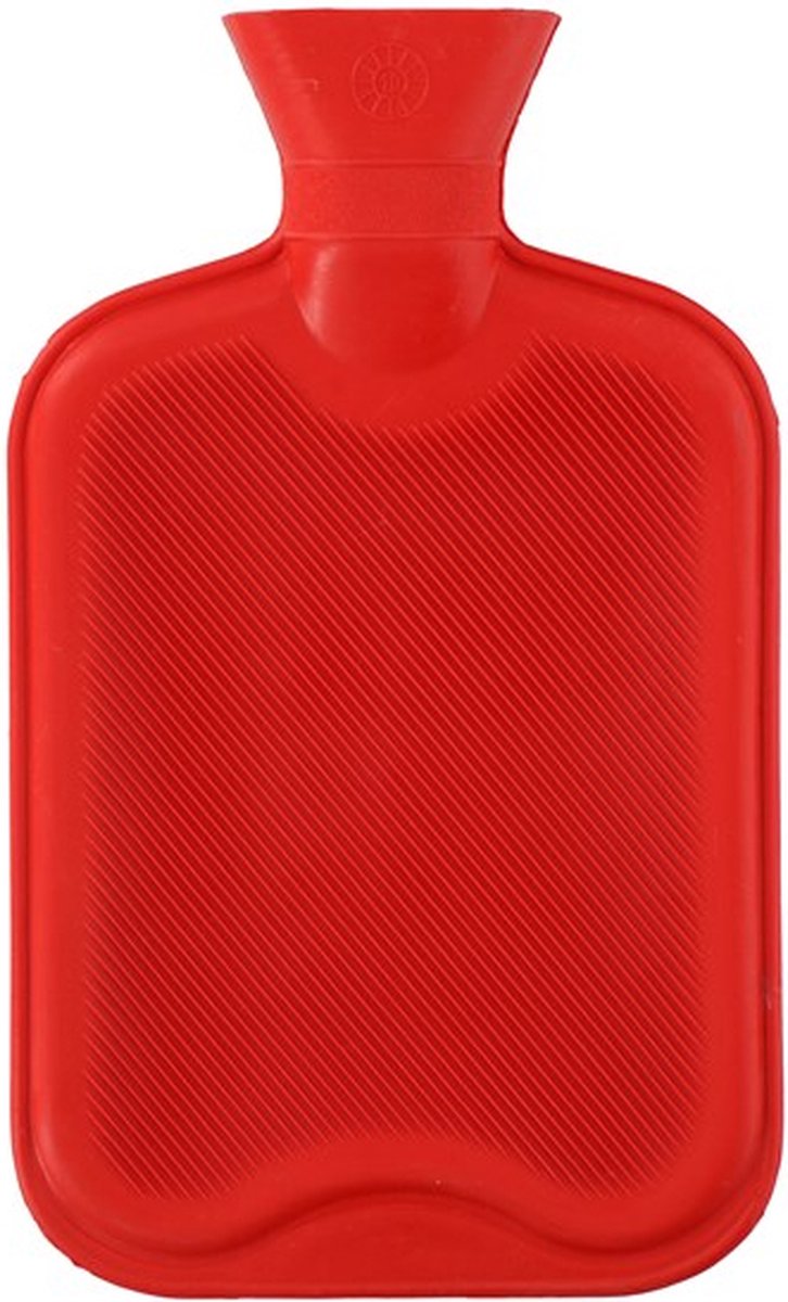 Warmwaterkruik - kruik - 2 liter - set van 2 stuks grijs & rood