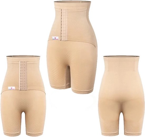 Wondermom Postpartum Belly Binder Shorts- Shapewear - Sluitlaken - buikband- beige - Maat L