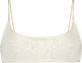 Hunkemöller Lingerie Dames Niet-voorgevormde cropped top Elle HKM x NA-KD  - Wit - maat L