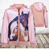 Vest met paarden print roze -s&C-98/104-Meisjes vest