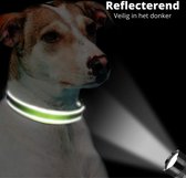 Halsband hond - reflecterend - groen - maat XL - oersterk - waterdicht - hondenhalsband - met veiligheidssluiting - geschikt voor iedere hondenriem - voor hele grote honden