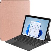 Case2go - Tablet Hoes geschikt voor Microsoft Surface Pro 8 - Tri-Fold Book Case - Rosé Goud
