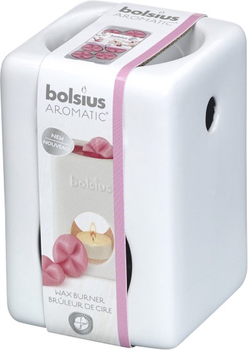 Bolsius 2 stuks Bolsius wax melt branders vierkant wit 124/82/82