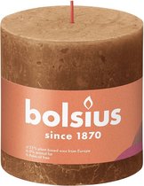 3 stuks Bolsius bruin rustiek stompkaarsen 100/100 (62 uur) Eco Shine Spice Brown