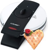 Cloer 1621 Wafelijzer voor klassieke hartvormige wafels, 930 W, wafelformaat 15,5 cm, traploze bruiningsgraad, wit, metaal