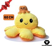 Vulpes Goods® Mood Octopus XXL- 60 CM - Omkeerbaar - Limited Edtion - Oranje/Geel