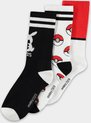 Pokémon - Set van 3 paar sokken - 39/42 - Pikachu & Pokéballs
