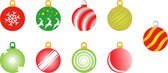 Kerstbal raamsticker set - Kerst - Kerstballen - 48 bij 48 cm - Christmas - Raamsticker - Raamsticker groot - Diverse kleuren