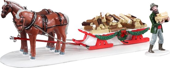 Lemax – Firewood Delivery, Set Of 2 – Kersthuisjes & Kerstdorpen
