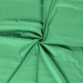 Katoen stof - Kleine hartjes - Groen - 140cm breed - 10 meter