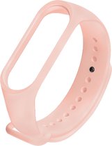 Siliconen Smartwatch bandje - Geschikt voor  Xiaomi Mi band 3 / 4 siliconen bandje - lichtroze - Horlogeband / Polsband / Armband