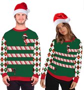 Grappige kerst sweater met teckel maat Large