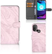 GSM Hoesje Motorola Moto E20 | E30 | E40 Flip Case Marble Pink