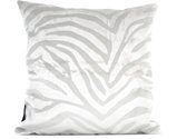 Skinsbynature luxe sierkussen Malawi zebra zilver wit velours 45 x 45 cm