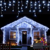 Kerstverlichting gordijn - Regenlichtketting - Lichtgordijn - Ijspegel verlichting - LED gordijn - Binnen en buiten - 400 LEDs - Met afstandsbediening - 10 meter - Koud wit
