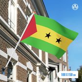 vlag Sao Tomé en Principe 100x150cm - Spunpoly