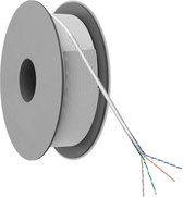 Câble réseau | Cat 6 | S/ FTP | noyau solide | LACC | 7,2 mm | 100 mètres | PVC | Sur rouleau | Gris | Allteq
