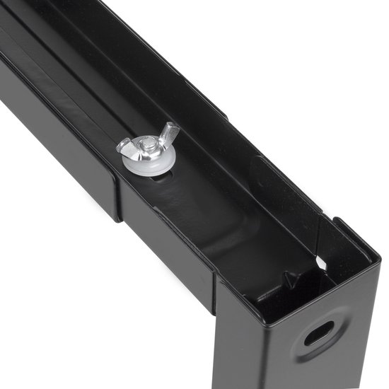 Magnetronhouder, houder voor magnetron, wandhouder, universele houder met mini-waterpas, uittrekbaar tot 48 cm x 39 cm contactoppervlak, zwart