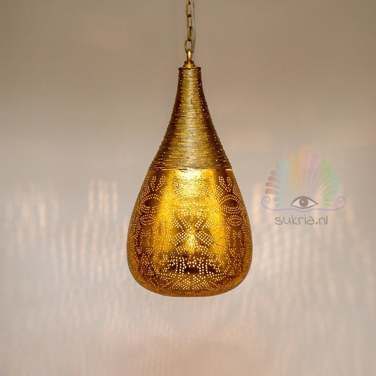 Oosterse filigrain hanglamp Agra - goud