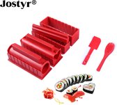 11-in-1 Sushi Maker Set - XXL Sushi Kit - Sushi Set - Rood - Incl. Japans Keukenmes