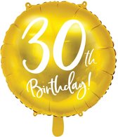 Folieballon 30 jaar goud verjaardag - 30th birthday - jubileum - 45cm.