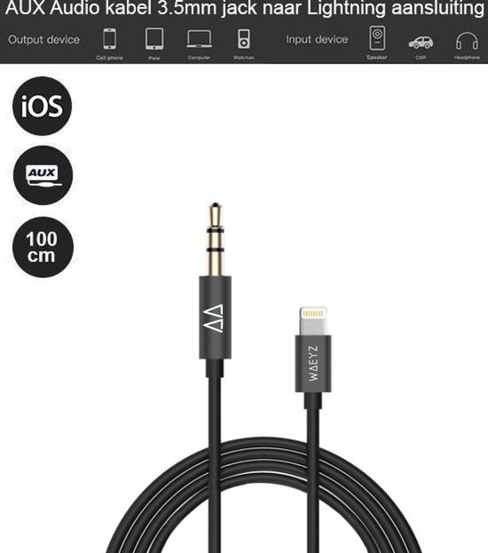 ORIGINAL WAEYZ - Câble Lightning Audio Lightning vers jack 3,5 mm pour  écouter de la
