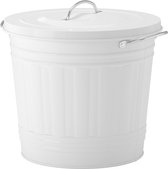 Stijlvolle prullenbak – Wit bak/ metaal/ 16L - badkamer / wc / keuken / kantoor prullenbak