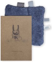Snoozebaby geboortecadeau set: geboortekaartje + envelop + duurzaam gemaakte gift - alleen nog maar 2 postzegeltjes plakken - Blue Nights