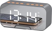 George Napoli Bluetooth Wekker Deluxe - Grijs - Digitale LED klok - Digitale Wekker - Kinderwekker - Wekkerradio Kinderen - Klokradio