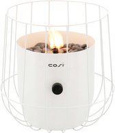 Cosiscoop Basket White Gaslantaarn - Unieke sfeermaker - Voor binnen en buiten - Brand 5 tot 6 uur op een gascartouche
