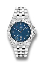 NEEV - Dames Horloge - Ø34 mm - Yade - Blauw Parelmoer Wijzerplaat - Staal - Stainless Steel - Sieraden - Quartz- Horloge