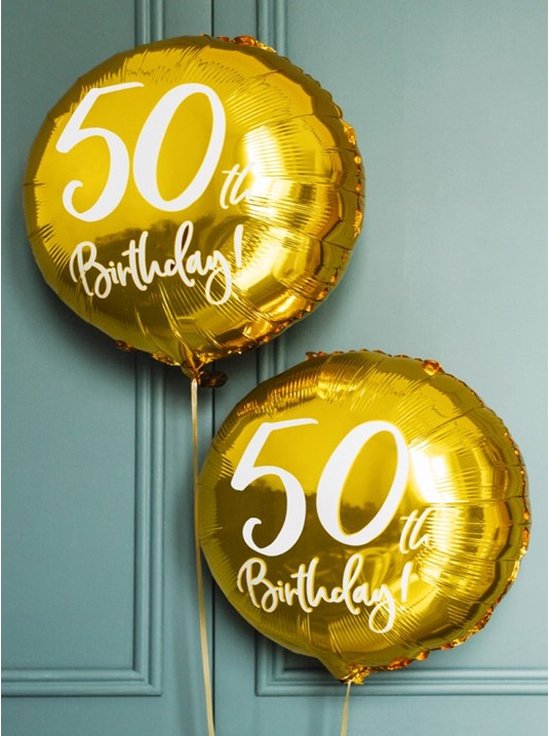 Ballon aluminium 50 ans anniversaire or - 50e anniversaire - anniversaire - 45cm.