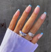 Nepnagels - Plaknagels - French tip - Blauw