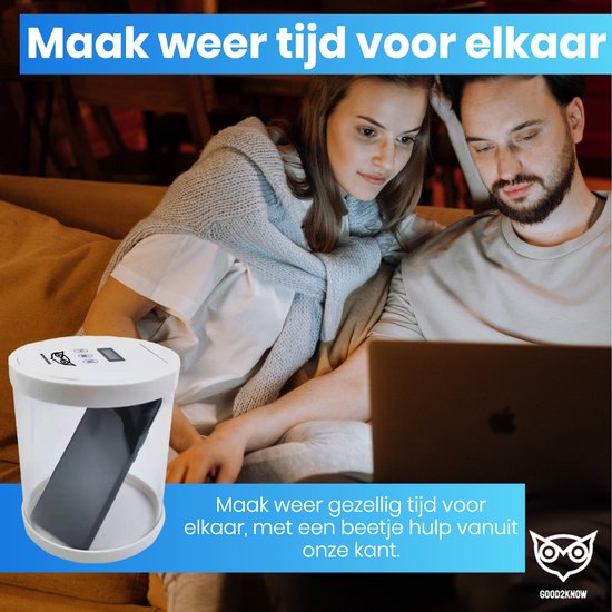 Good2know Telefoon Kluis met Tijdslot - Stoppen met Roken - Timer – Kluis - Opbergdoos - Kitchen Safe - Wit – meer Focus & Zelfdiscipline