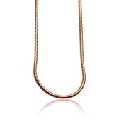 ZINZI zilveren slangen collier rose verguld 1mm breed 45cm ZISL45R