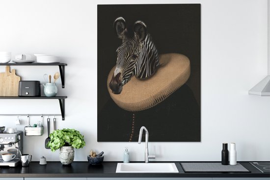 Tableau sur toile Zebra - Maîtres anciens - Art - 90x120 cm - Décoration murale