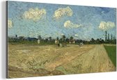 Décoration murale Métal - Aluminium Peinture Industrielle - Champs labourés - Vincent van Gogh - 120x60 cm - Dibond - Photo sur aluminium - Décoration murale industrielle - Pour le salon / chambre