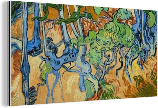 Wanddecoratie Metaal - Aluminium Schilderij Industrieel - Boomwortels - Vincent van Gogh - 80x40 cm - Dibond - Foto op aluminium - Industriële muurdecoratie - Voor de woonkamer/slaapkamer